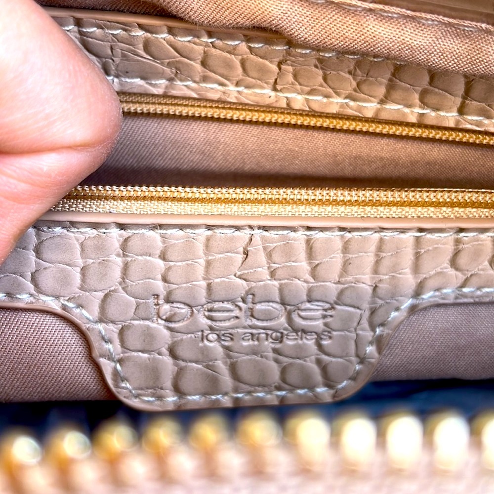 Bebe Bella Croco Satchel with Card Case Purse is not new. - Picture 4 of 13